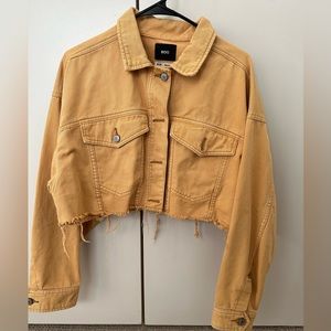 Urban Outfitters BDG Yellow Cropped Denim Jacket
